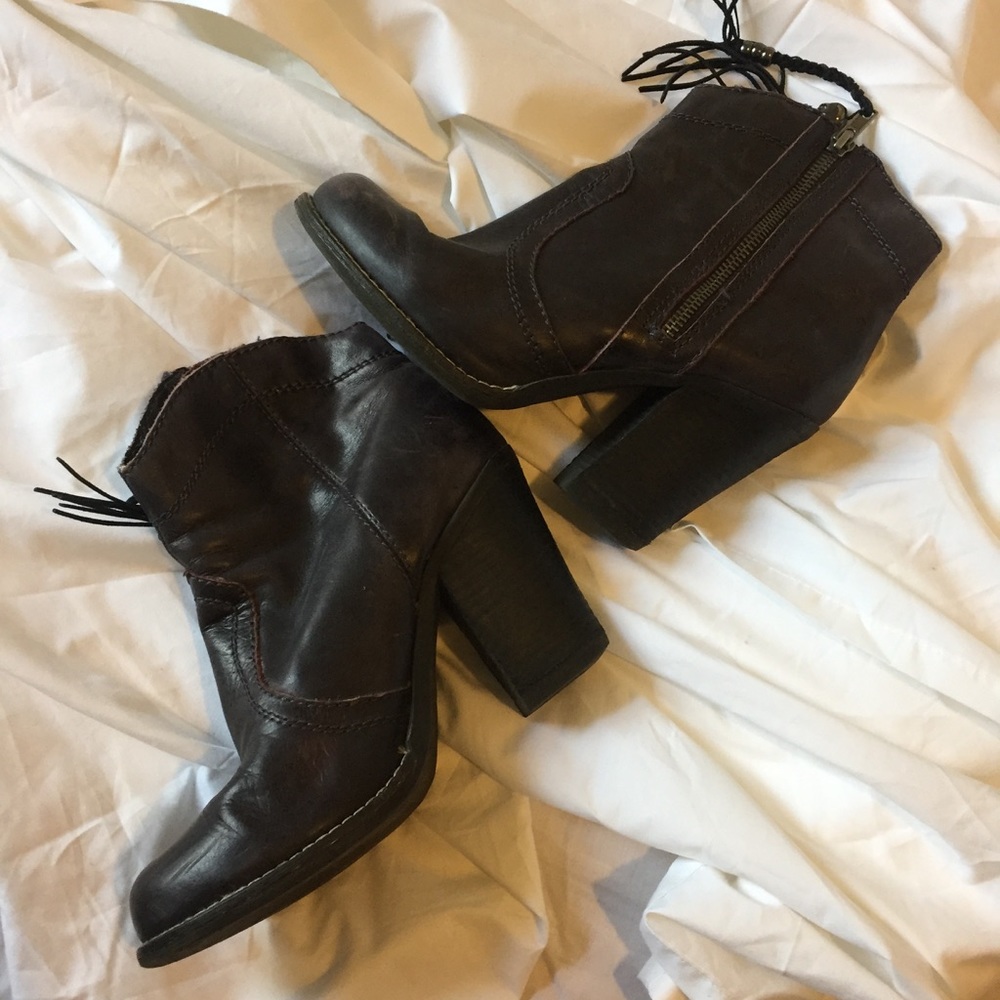 Black Leather Ankle Boots